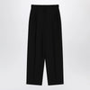The Row Lilas trousers in black wool and linen