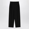 The Row Lilas trousers in black wool and linen