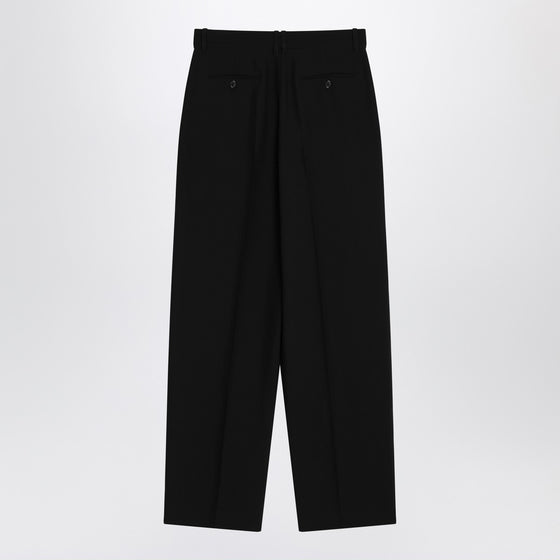 The Row Lilas trousers in black wool and linen