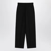 The Row Lilas trousers in black wool and linen