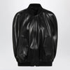 Balenciaga Black leather bomber jacket