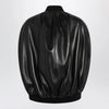 Balenciaga Black leather bomber jacket
