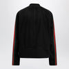 GUCCI Black cotton denim biker jacket with Web trim