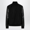 GUCCI Fabric bomber with nappa leather sleeves, black
