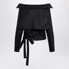 Balenciaga Off-shoulder wrap shirt in black