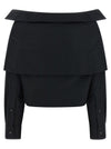 Balenciaga Crop Shirt Off The Shoulder