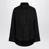 Balenciaga Classic cocoon shirt in double cotton, black