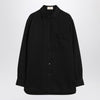 The Row Nesson black linen denim shirt