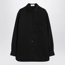  The Row Nesson black linen denim shirt