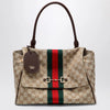 GUCCI Medium Paparazzo top-handle bag in GG canvas, brown