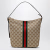 GUCCI Medium Lunetta crossbody bag in beige sand GG fabric