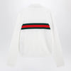 GUCCI White cashmere polo shirt with Web motif
