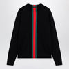 GUCCI Knitted cotton sweater with Web ribbon
