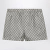 GUCCI Silk twill shorts with GG print in beige