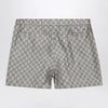 GUCCI Silk twill shorts with GG print in beige
