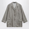 GUCCI Silk twill shirt with GG print in beige