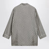 GUCCI Silk twill shirt with GG print in beige