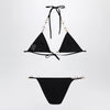 GUCCI Black stretch jersey bikini with clamp chain