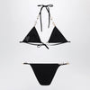 GUCCI Black stretch jersey bikini with clamp chain