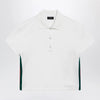 GUCCI Ribbed cotton jersey polo with Web in white