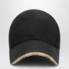 GUCCI Black cotton baseball cap with GG trim
