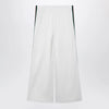 GUCCI White Cotton Jersey Leisure Trousers with Web Stripe