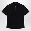 GUCCI Black GG jacquard jersey T-shirt with half zip