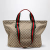 GUCCI Medium shopping bag in sand beige GG fabric