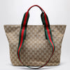 GUCCI Small shopping bag in sand beige GG fabric