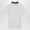 Moncler White cotton piqué polo shirt with embroidered logo