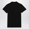 Moncler Black cotton piqué polo shirt with embroidered logo