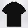 Moncler Black cotton piqué polo shirt with logo