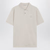 Moncler Milk-white cotton piqué polo shirt with logo
