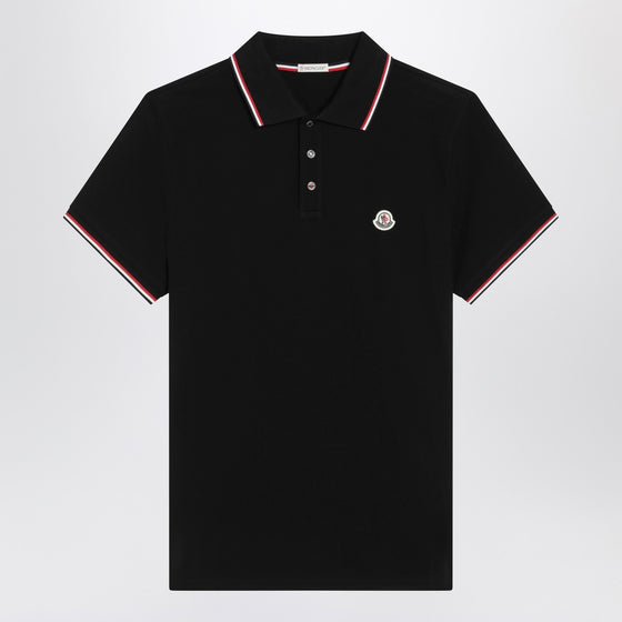 Moncler Black short-sleeve polo shirt