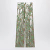 Valentino Silk trousers with all-over print in green