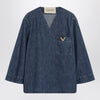 Valentino Denim shirt with V Gold details
