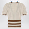 Valentino Openwork striped cotton cardigan