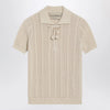 Valentino Ivory cotton knit polo shirt