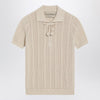 Valentino Ivory cotton knit polo shirt