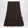 Valentino Brown silk skirt with Plusdepois motif