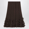 Valentino Brown silk skirt with Plusdepois motif