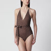 Valentino Brown swimsuit with Plusdepois motif