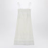 Valentino Ivory linen midi dress with Sangallo embroidery