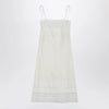 Valentino Ivory linen midi dress with Sangallo embroidery