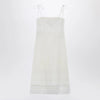 Valentino Ivory linen midi dress with Sangallo embroidery