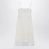 Valentino Ivory linen midi dress with Sangallo embroidery