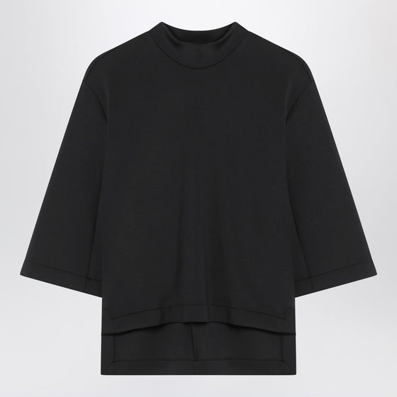 Moncler X Edward Enninful Black top with asymmetric hem