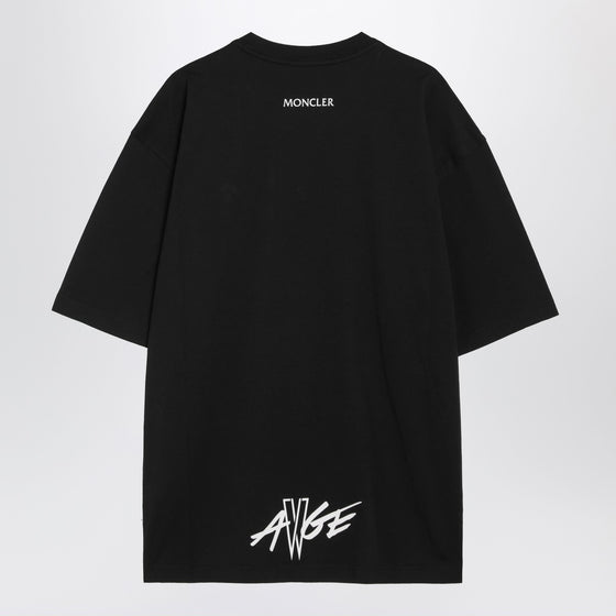 Moncler X A$AP Rocky Black cotton T-shirt with logo patch