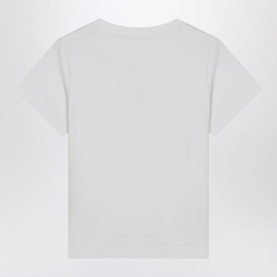 Moncler White cotton T-shirt with embroidered heart