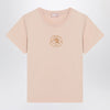 Moncler Pink cotton T-shirt with embroidered heart